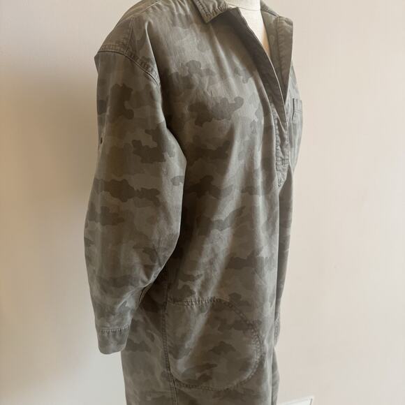 ATM Anthony Thomas Melillo Shirt Dress S Camo Pockets Stretch Cotton Military - Picture 8 of 15